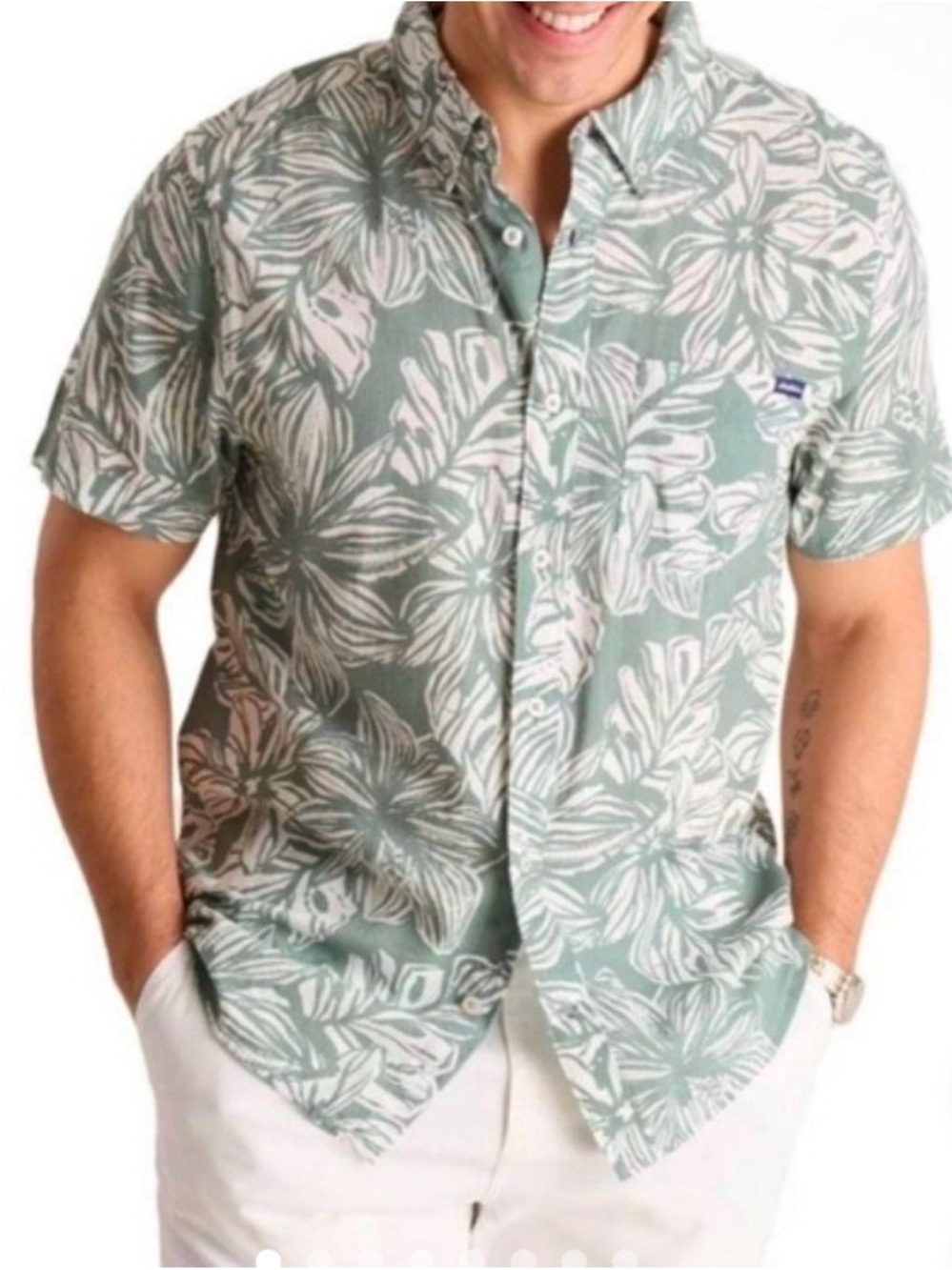 NWOT Chubbies Garden State Print button Down Size XL